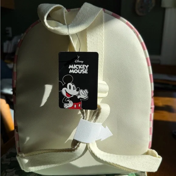 Disney Mickey Mouse Pink and White Checkered Backpack - Picture 3 of 12